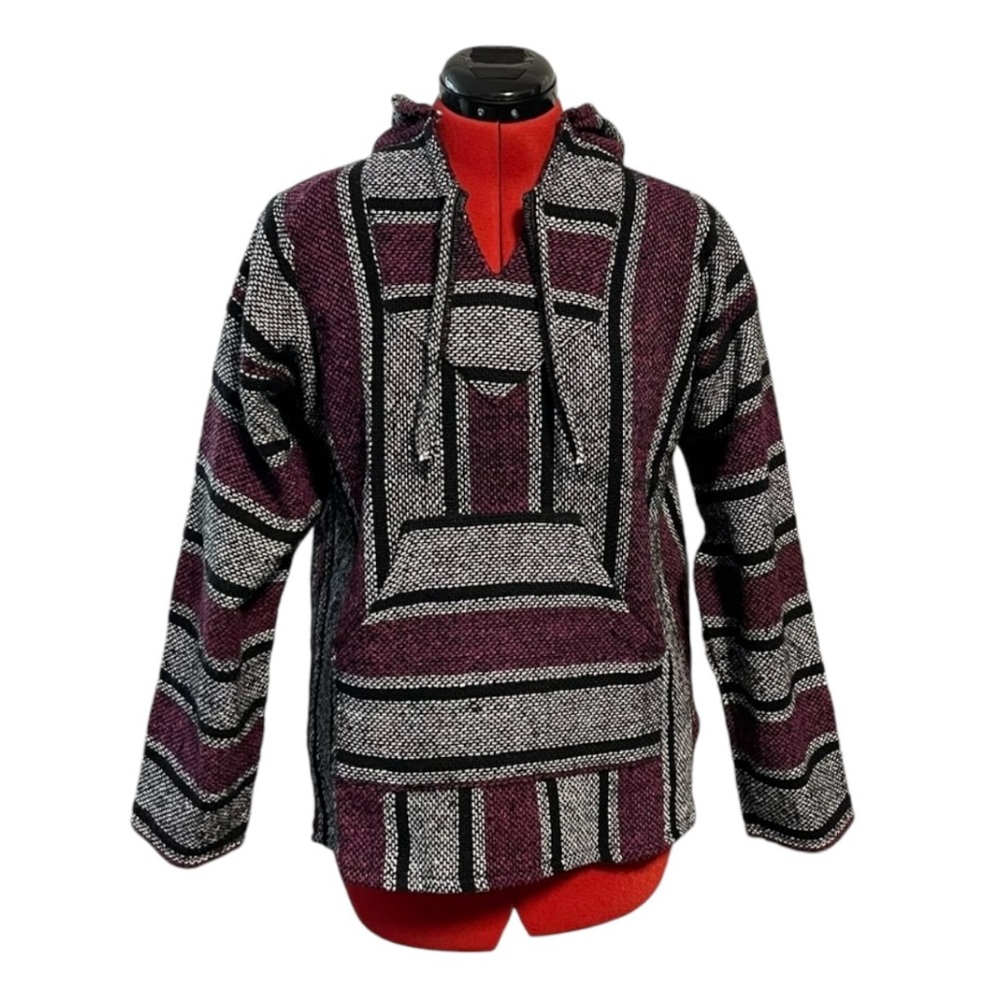 La Casa del Sarape Purple Serape Hoodie Size M.